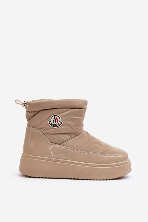 Įsispiriamo modelio sniego batai su platforma smėlio spalvos Gattea