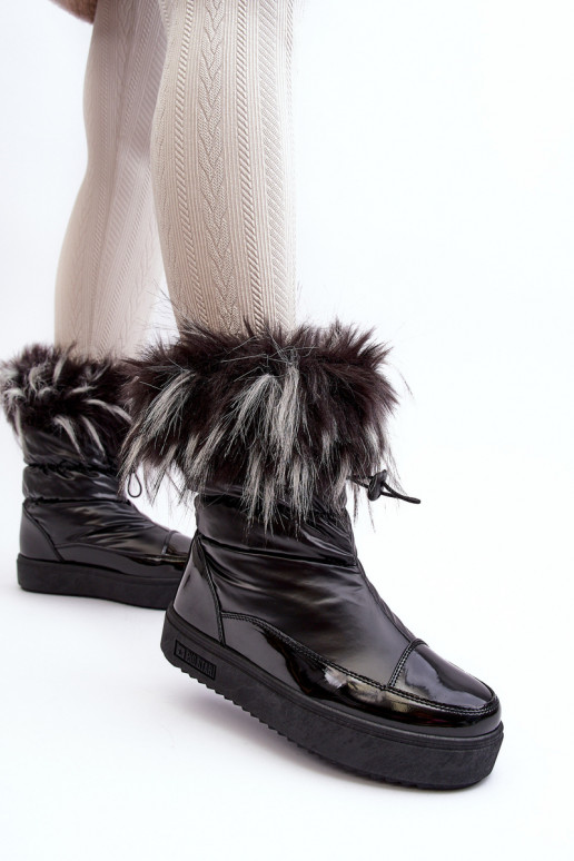 sniego batai su kailiuku juodos spalvos Big Star MM274379