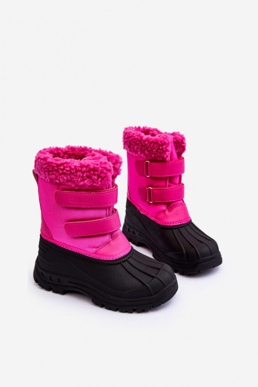 Vaikiški sniego batai su lipniais užsegimais Big Star rožinės spalvos MM374112