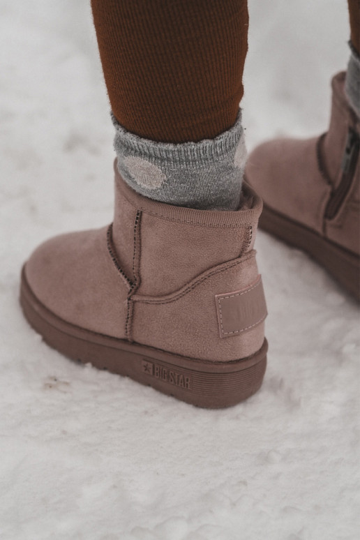 Vaikiški sniego batai pašiltinti su užtrauktukais rožinės spalvos Big Star MM374101