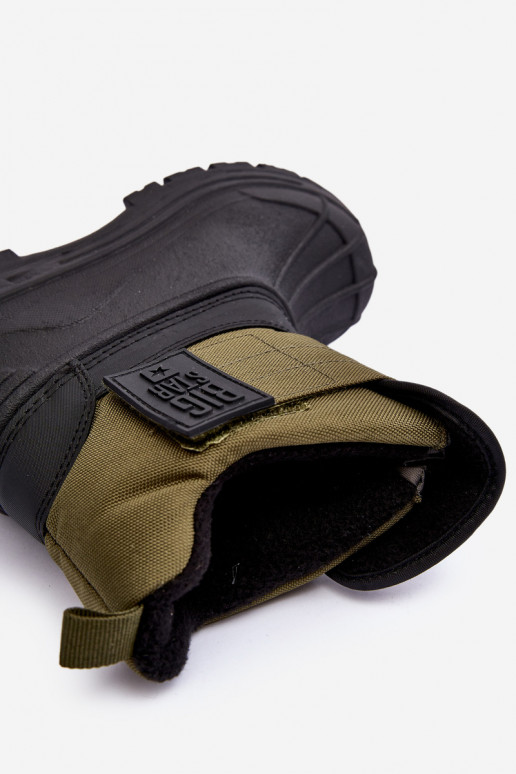 Vaikiški sniego batai su lipniais užsegimais pašiltinti chaki spalvos Big Star MM374123