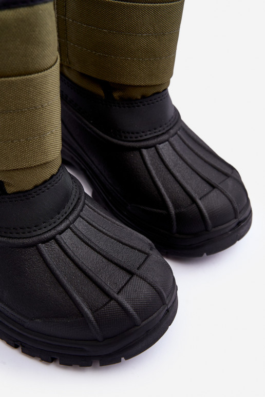 Vaikiški sniego batai su lipniais užsegimais pašiltinti chaki spalvos Big Star MM374123