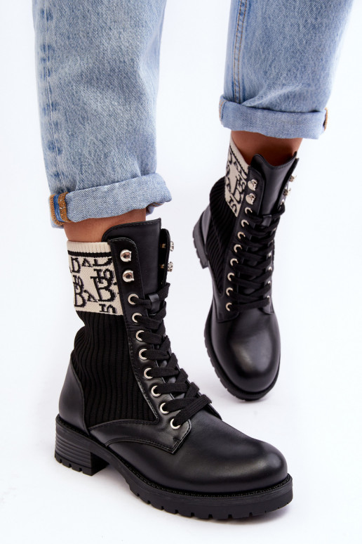 aulinukai su kojinės tipo auliuku juodos spalvos Hakina