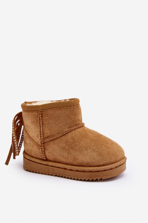 Šilti vaikiški žieminiai batai su kutais rudos spalvos Mikyla