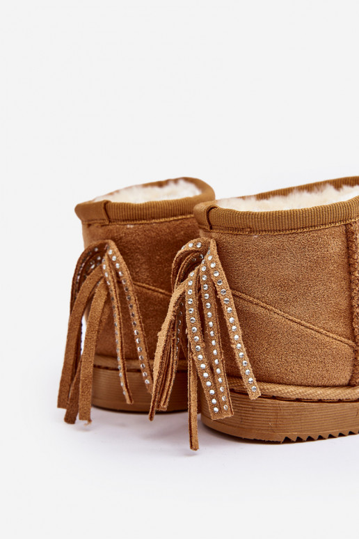 Šilti vaikiški žieminiai batai su kutais rudos spalvos Mikyla