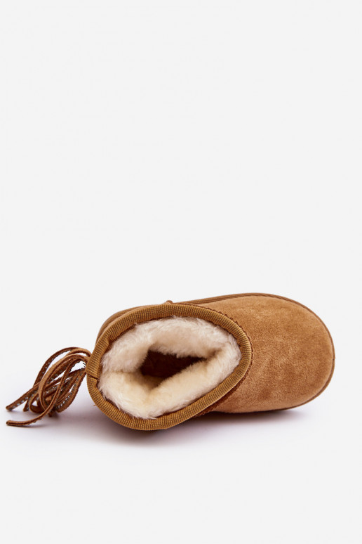 Šilti vaikiški žieminiai batai su kutais rudos spalvos Mikyla