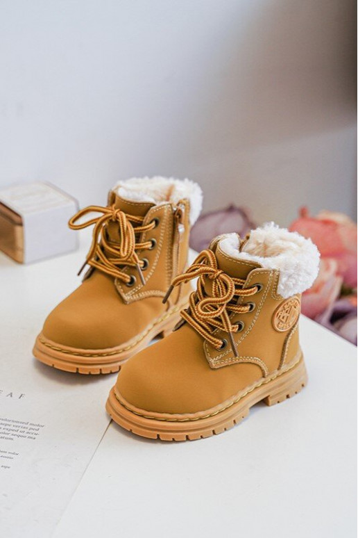 Vaikiški suvarstomi aulinukai su užtrauktukais z Kożuszkiem rudos spalvos Marialee