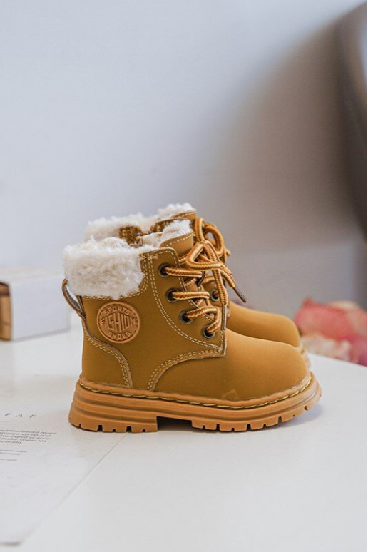 Vaikiški suvarstomi aulinukai su užtrauktukais z Kożuszkiem rudos spalvos Marialee