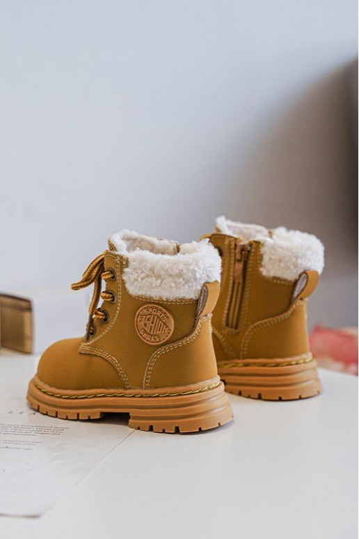 Vaikiški suvarstomi aulinukai su užtrauktukais z Kożuszkiem rudos spalvos Marialee