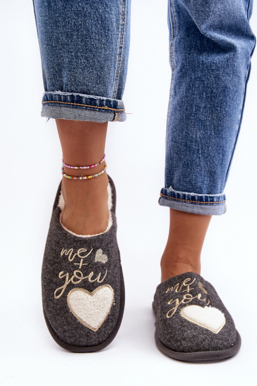 Klasikinio modelio Šlepetės Įsispiriamo modelio pašiltinti pilkos spalvos Mabira