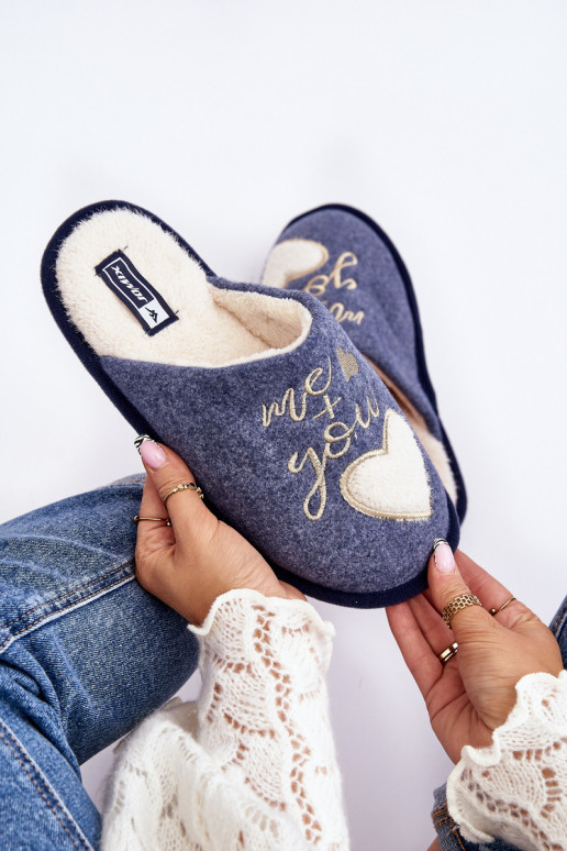 Klasikinio modelio Šlepetės Įsispiriamo modelio pašiltinti mėlynos spalvos Mabira