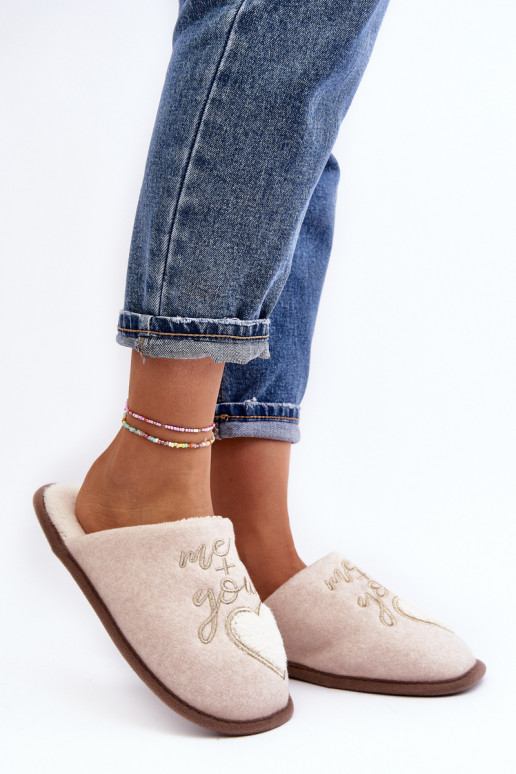 Klasikinio modelio Šlepetės Įsispiriamo modelio pašiltinti smėlio spalvos Mabira