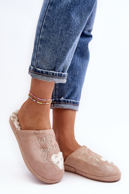 su blizgesiu Šlepetės rožinės spalvos Geraja