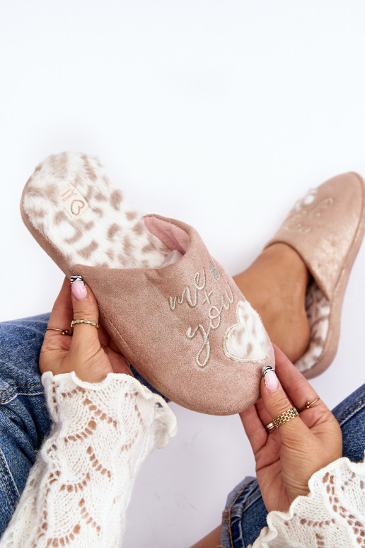 su blizgesiu Šlepetės rožinės spalvos Geraja