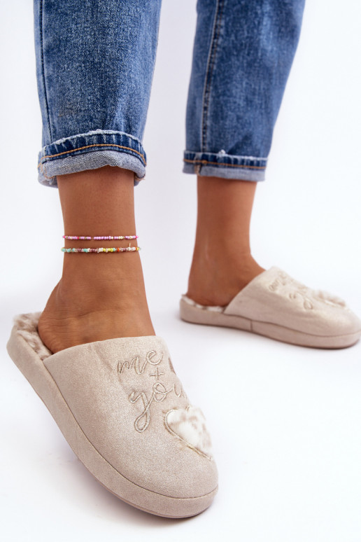 su blizgesiu Šlepetės smėlio spalvos Geraja