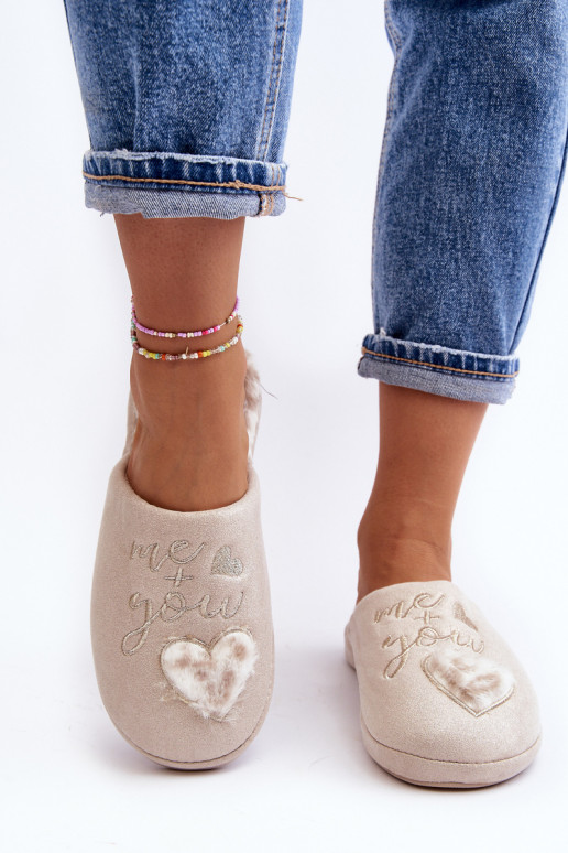 su blizgesiu Šlepetės smėlio spalvos Geraja