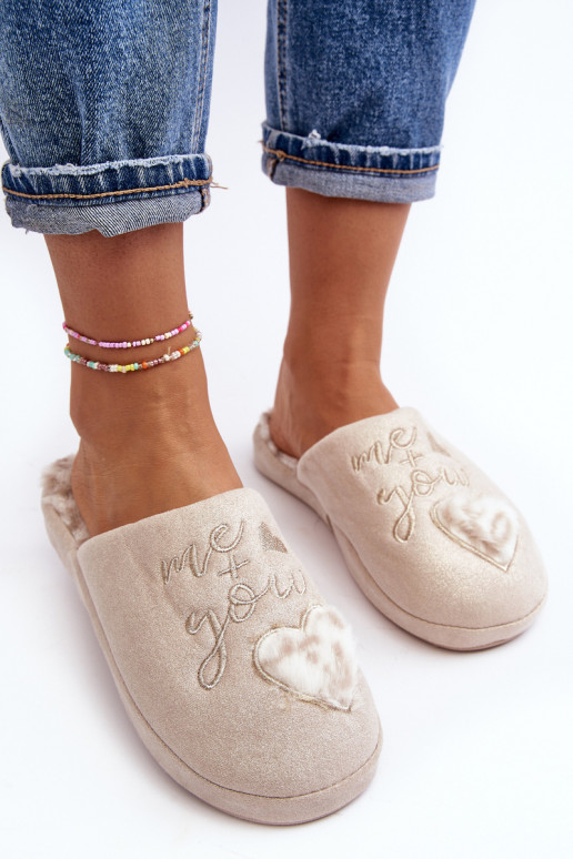 su blizgesiu Šlepetės smėlio spalvos Geraja