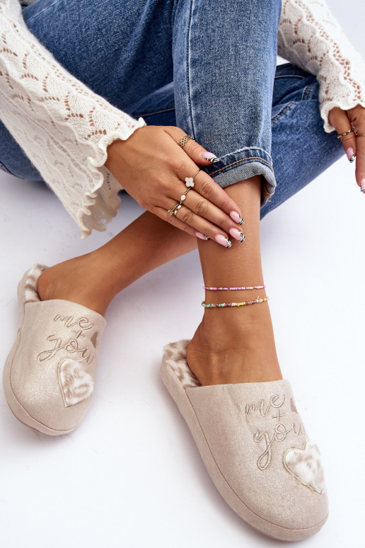 su blizgesiu Šlepetės smėlio spalvos Geraja