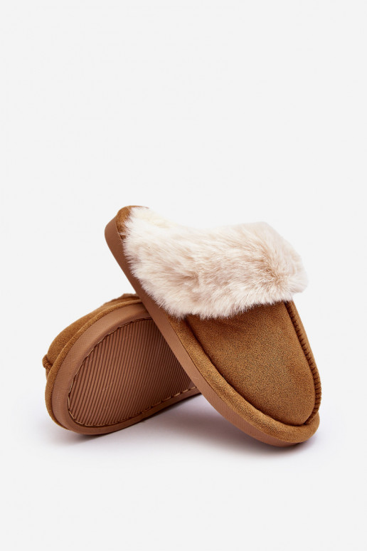 Vaikiškos šlepetės su kailiuku rudos spalvos Befana