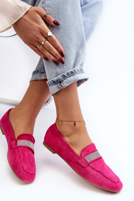 Mokasinai su tviskančiomis akutėmis rožinės spalvos Ralrika