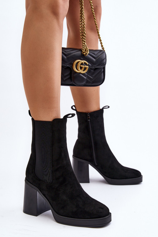 Moteriški aulinukai su plačiu kulnu juodos spalvos Piovere Moteriški aulinukai su plačiu kulnu juodos spalvos Piovere