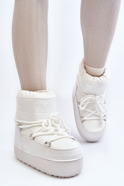 sniego batai su stilingomis detalėmis baltos spalvos Toolsa