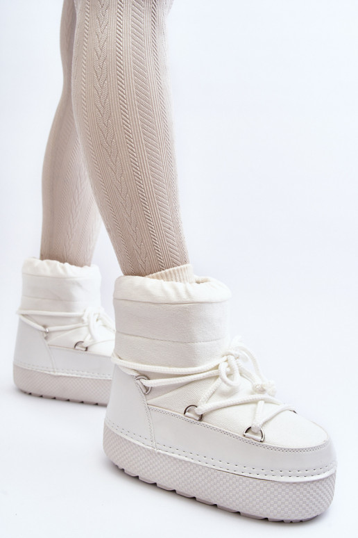 sniego batai su stilingomis detalėmis baltos spalvos Toolsa