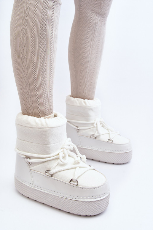 sniego batai su stilingomis detalėmis baltos spalvos Toolsa