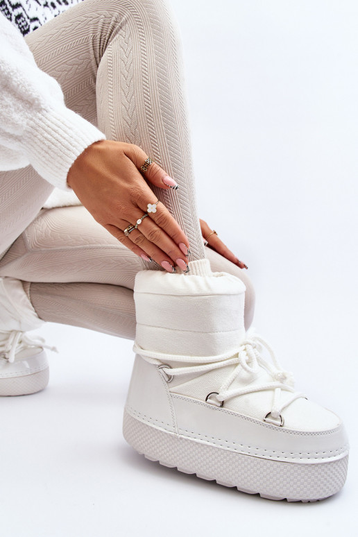 sniego batai su stilingomis detalėmis baltos spalvos Toolsa