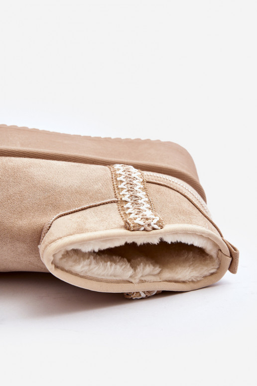 sniego batai su platforma su raštais smėlio spalvos Udra