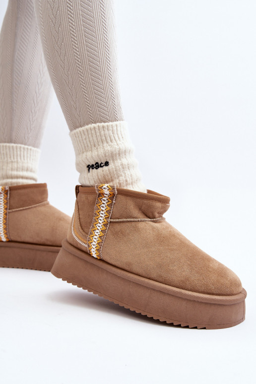 sniego batai su platforma su raštais rudos spalvos Udra