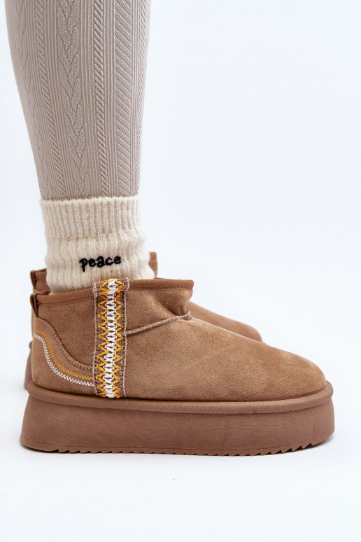 sniego batai su platforma su raštais rudos spalvos Udra