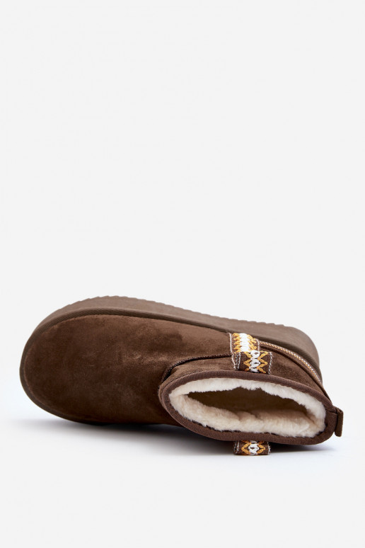 sniego batai su platforma su raštais chaki spalvos Udra