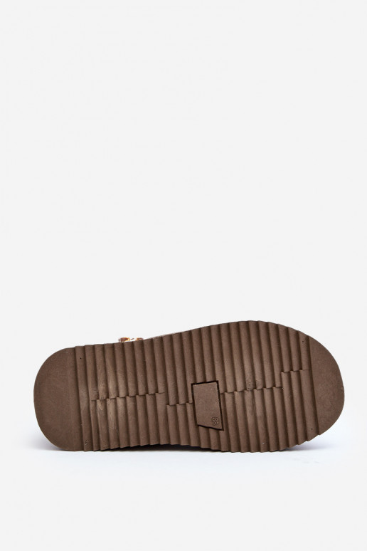 sniego batai su platforma su raštais chaki spalvos Udra