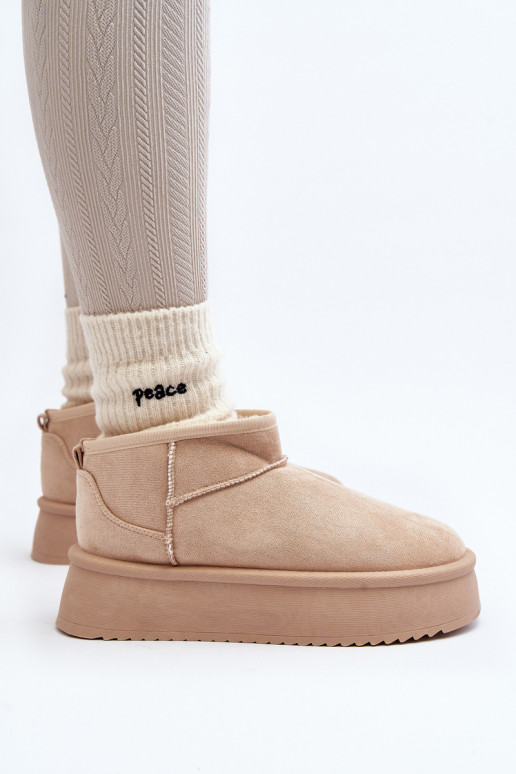 sniego batai su masyviu padu smėlio spalvos Caliksa sniego batai su masyviu padu smėlio spalvos Caliksa