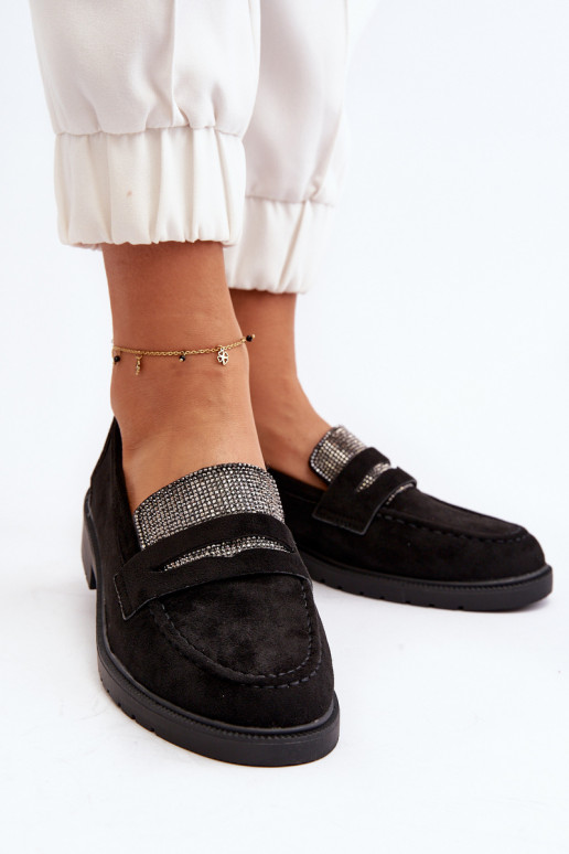 Dekoruotos Mokasinai juodos spalvos Dananei