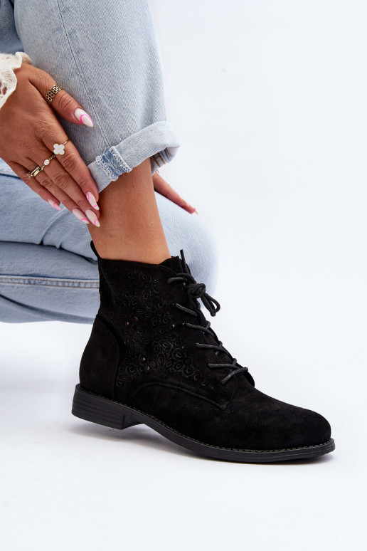 S.Barski HY66-136 Aulinukai su raštais juodos spalvos S.Barski HY66-136 Aulinukai su raštais juodos spalvos