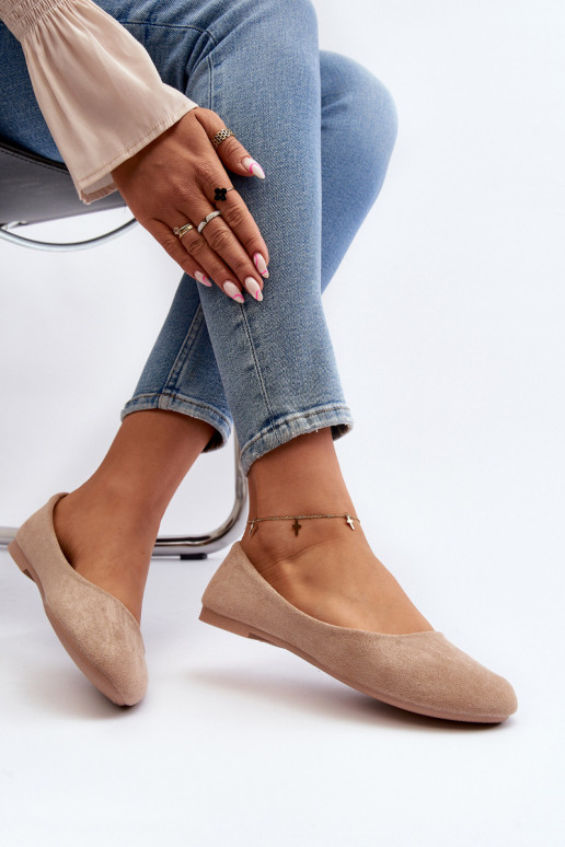 Balerinos iš zomšos smėlio spalvos Lasota