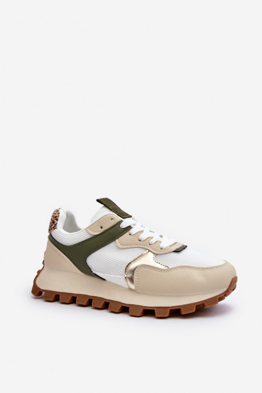 Sneakers modelio batai sportiniai bateliai smėlio spalvos-žalios spalvos Ralita Sneakers modelio batai sportiniai bateliai smėlio spalvos-žalios spalvos Ralita