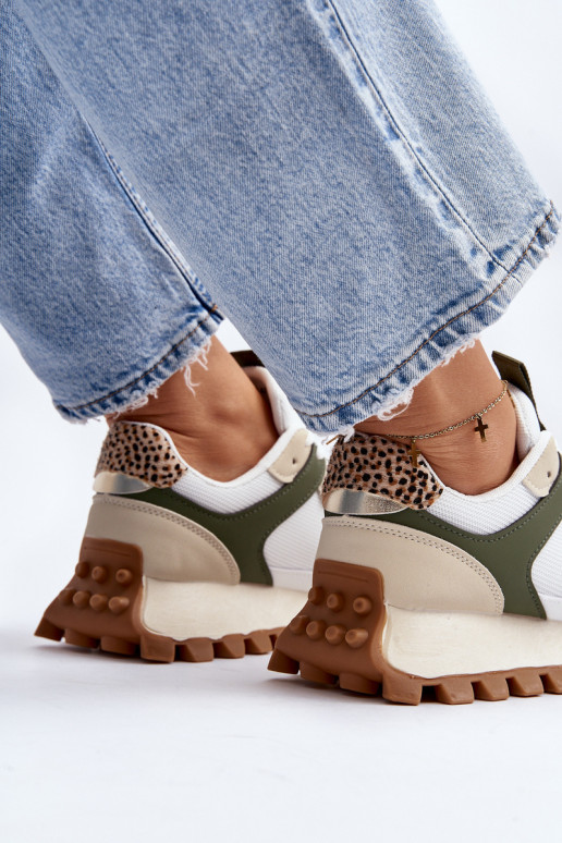 Sneakers modelio batai sportiniai bateliai smėlio spalvos-žalios spalvos Ralita Sneakers modelio batai sportiniai bateliai smėlio spalvos-žalios spalvos Ralita