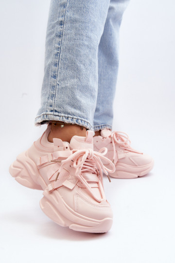 Sneakers modelio batai su madingais masyviais padais rožinės spalvos Windamella