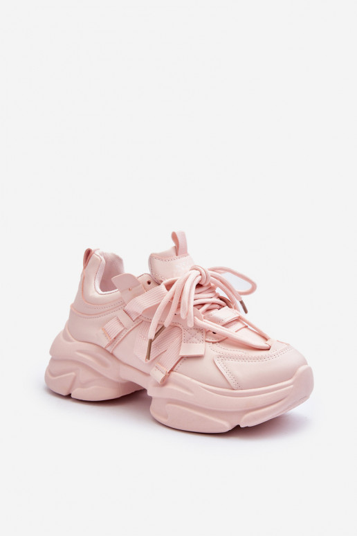Sneakers modelio batai su madingais masyviais padais rožinės spalvos Windamella Sneakers modelio batai su madingais masyviais padais rožinės spalvos Windamella