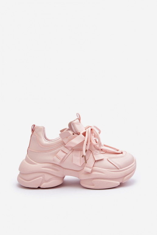 Sneakers modelio batai su madingais masyviais padais rožinės spalvos Windamella Sneakers modelio batai su madingais masyviais padais rožinės spalvos Windamella