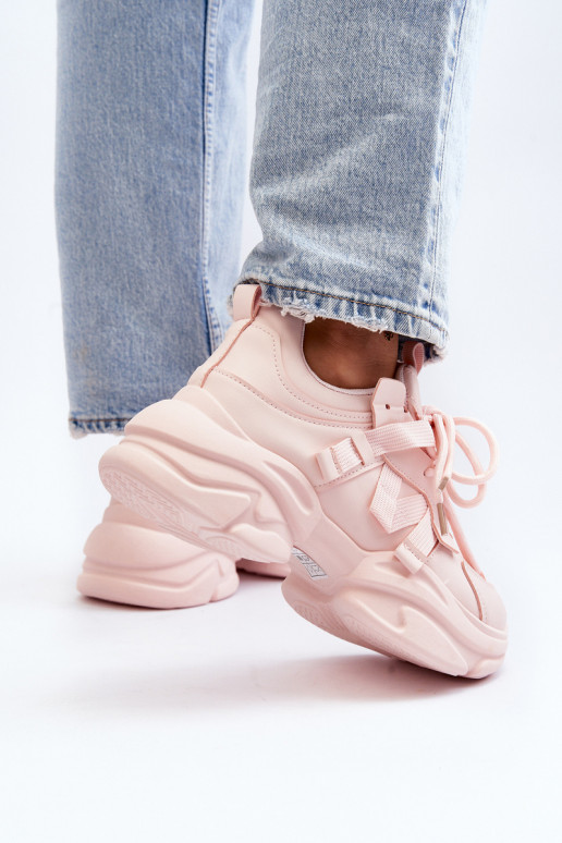 Sneakers modelio batai su madingais masyviais padais rožinės spalvos Windamella Sneakers modelio batai su madingais masyviais padais rožinės spalvos Windamella