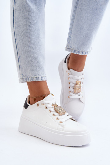Sneakers modelio batai su ornamentais baltos spalvos Celedria