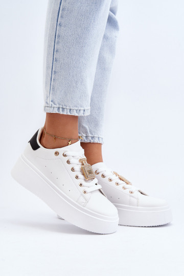 Sneakers modelio batai su ornamentais baltos spalvos Celedria 2