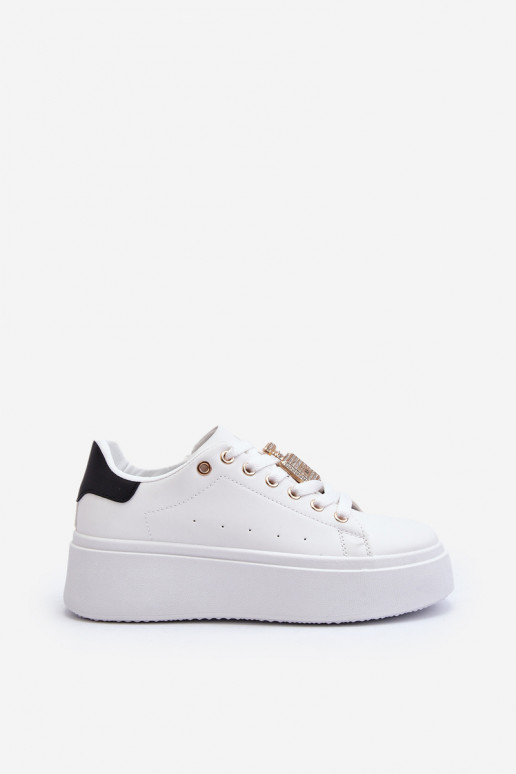 Sneakers modelio batai su ornamentais baltos spalvos Celedria Sneakers modelio batai su ornamentais baltos spalvos Celedria