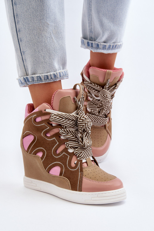 Sneakers modelio batai rožinės spalvos Leoppa Sneakers modelio batai rožinės spalvos Leoppa