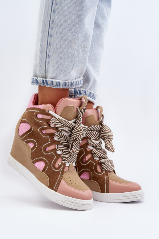 Sneakers modelio batai rožinės spalvos Leoppa Sneakers modelio batai rožinės spalvos Leoppa