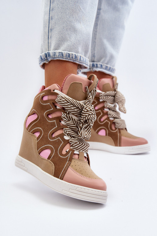Sneakers modelio batai rožinės spalvos Leoppa Sneakers modelio batai rožinės spalvos Leoppa